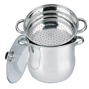 Couscousier INOX 18/10 6L - 2 étages Vapeur - Compatible Induction Gaz - 24cm