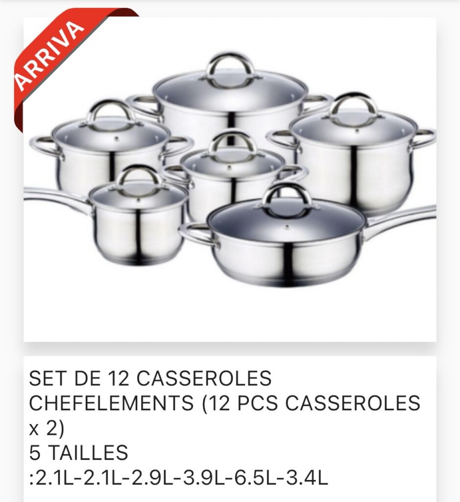 Set de casserole inox