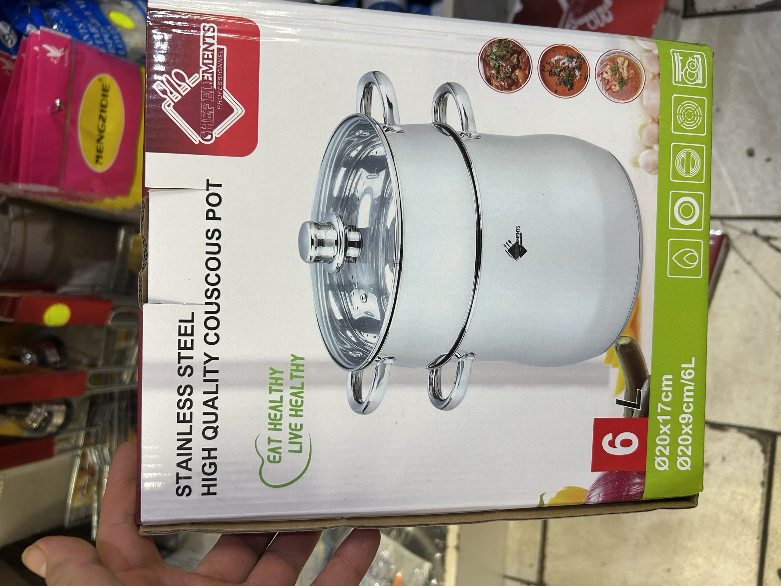 Couscousier INOX 18/10 6L - 2 étages Vapeur - Compatible Induction Gaz - 24cm – Image 3